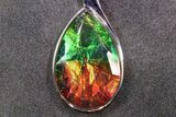 Stunning Ammolite Teardrop Pendant - Sterling Silver #271771-1